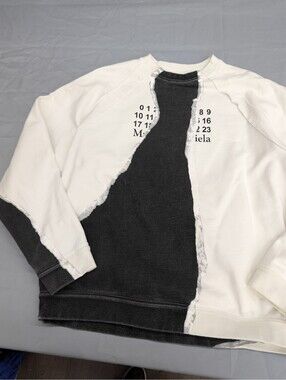 Maison Margiela 1 Distressed Spliced Sweatshirt White XL
